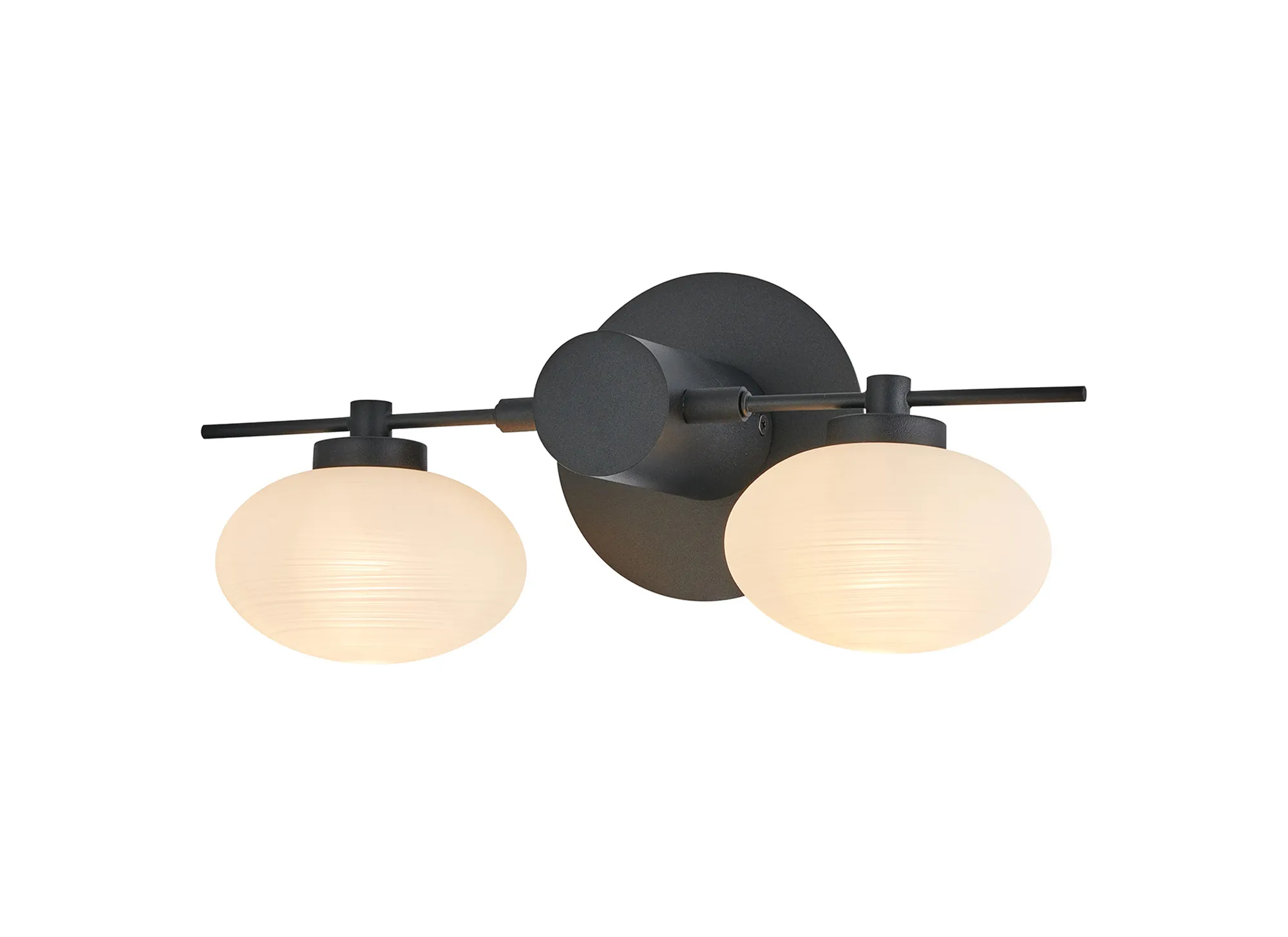 D0973BL/A/OP  Addie Wall Lamp, 2 Light G9, Satin Black/Opal A Glass